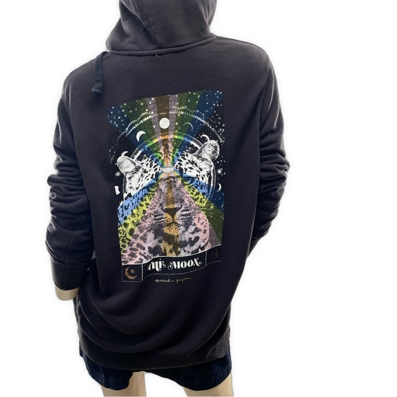 Spiritual Gangster- Black 'You Are A Force' Leopard Hoodie- S - Picture 9 of 16